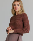 Cropped ribbed sweater brown