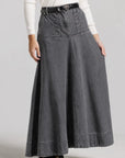 Braided Midi Denim and Layered Vest Sweater Set - Gray