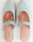 Blue Scalloped Mules