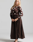 Wool Polka Dot Skirt - Brown