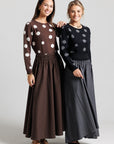 Polka Dot Sweater - Brown