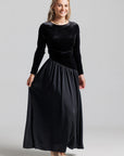Velvet V Side Line Maxi - Black