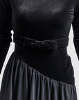 Velvet V Side Line Maxi - Black