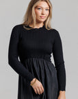 Cable Knit Pointelle - Black