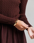 Cable Knit Pointelle - Maroon