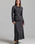 Cinched Waist Cardi - Grey