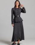 Cinched Waist Cardi - Grey