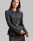 Paneled Midi Skirt - Grey