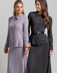Paneled Midi Skirt - Lavender