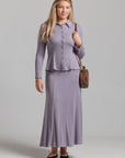 Paneled Midi Skirt - Lavender