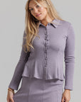 Cinched Waist Cardi - Lavender