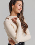 Funnel Neck Hoodie - Cream
