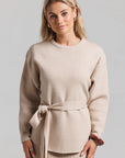 Knit Wrap Top and Skirt - Tan