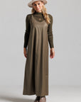 Pinstripe Buckle Slip Jumper - Olive