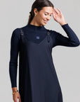 Pinstripe Buckle Slip Jumper - Navy