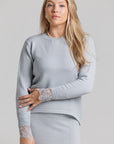 Lace Knit Sweater Set - Light Blue