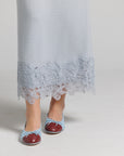 Lace Knit Skirt Set - Light Blue