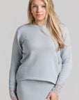Lace Knit Sweater Set - Light Blue