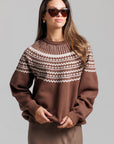 Jacquard Sweater - Brown