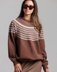 Jacquard Sweater - Brown