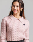 Leather Logo Sweater - Pink