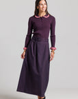 Pinstripe Midi - Plum