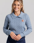 Leather Logo Sweater - Blue