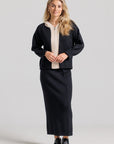 Knit Midi Skirt - Black & Cream