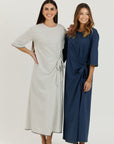 Cotton Stitch Dress Grey