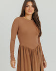 V maxi Dress Chocolate