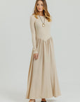 V maxi Dress Cream