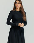 Side Ruched Dress Black