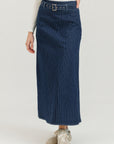 Pinstripe Denim Skirt