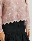 Scalloped Blouse Maroon