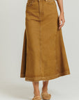 Chain Denim Skirt Brown