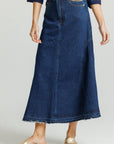 Chain Denim Skirt Blue