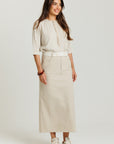 Sand Drawstring Top