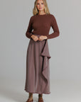 Herringbone Skirt Brown