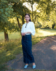 Blue Panel Denim Skirt