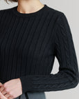 Cropped ribbed sweater black