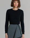 Cropped ribbed sweater black