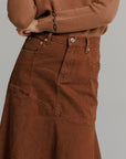 Everyday Stretch Denim Skirt brown