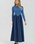 Collar Pointelle Maxi Blue
