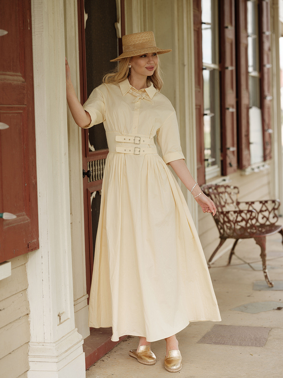 Double Buckle Maxi Pale Yellow – LOU&UP