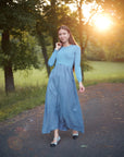 Slate blue Pointelle Maxi
