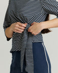 Striped Knot Tee Navy