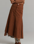 Everyday Stretch Denim Skirt brown