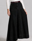Braided Midi Denim and Layered Vest Sweater Set - Black