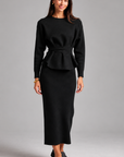 Knit Skirt Set - Black