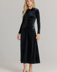 Velvet Rosette dress black